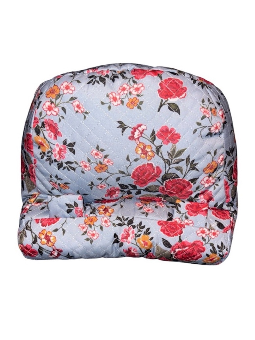 Floral Quilted Tablet Stand Cushion in Light Blue and Red